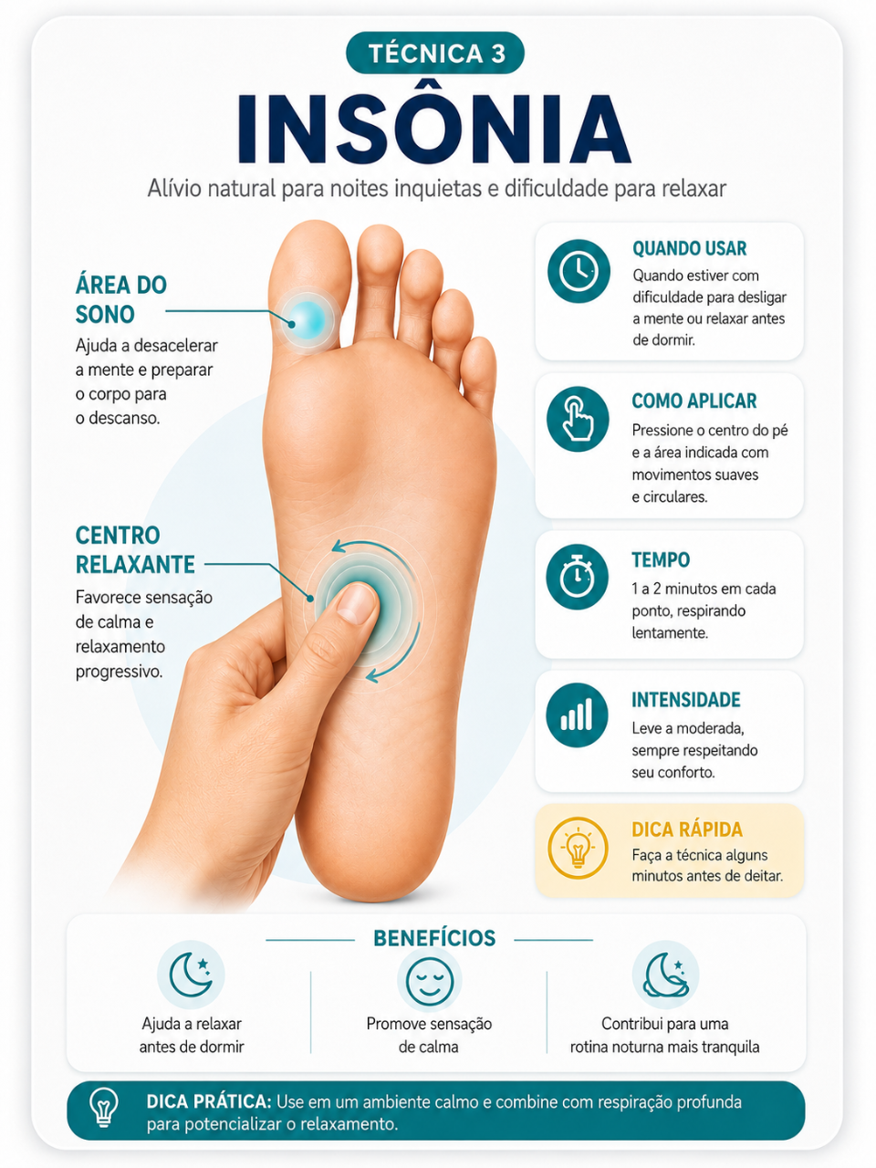 Técnica de Reflexologia Podal para Insônia